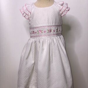 Iris & Ivy Smocked ruffled sleeve dress floral